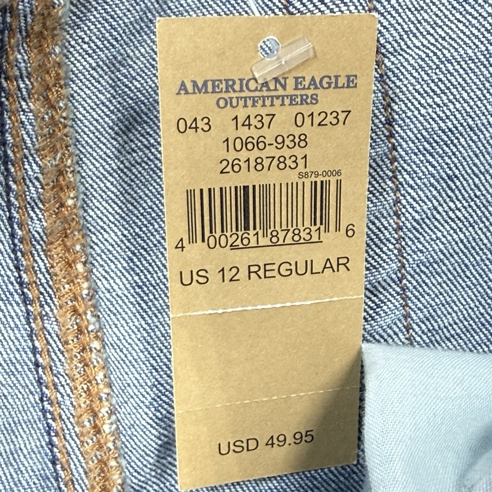 American Eagle Kick Boot Jeans Women 12 Stretch‎ Vintage Distressed Look - Picture 4 of 16